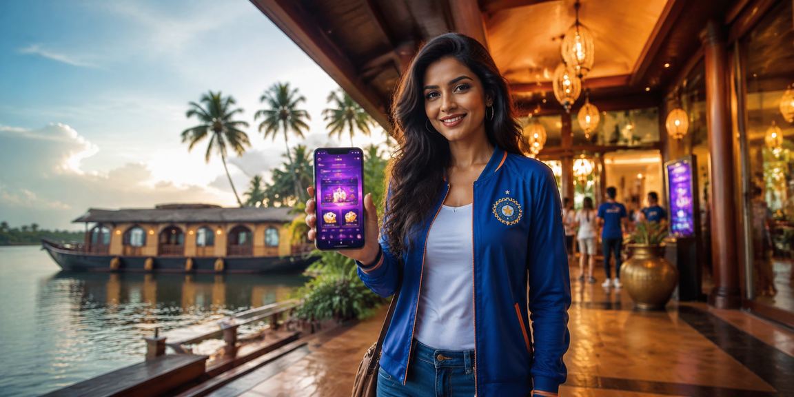 Woman enjoying cricket betting responsibly in Kerala